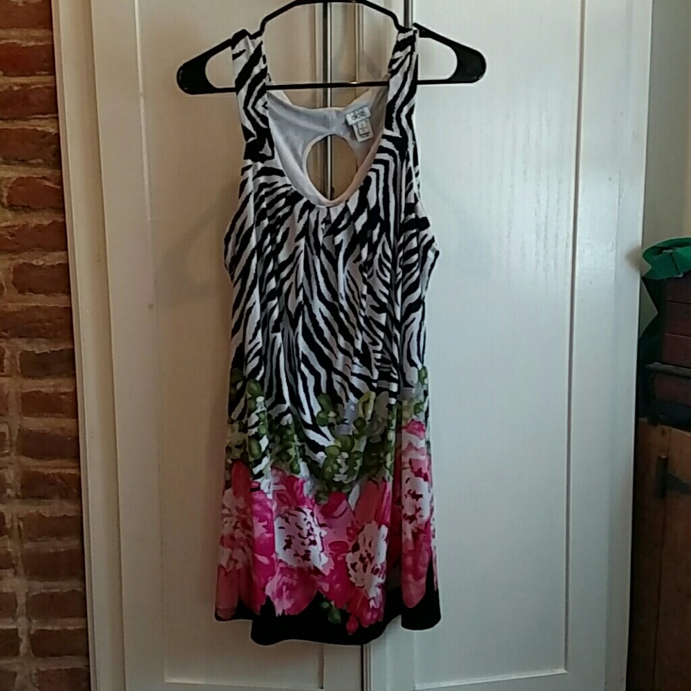 Cache Print & Flower Dress